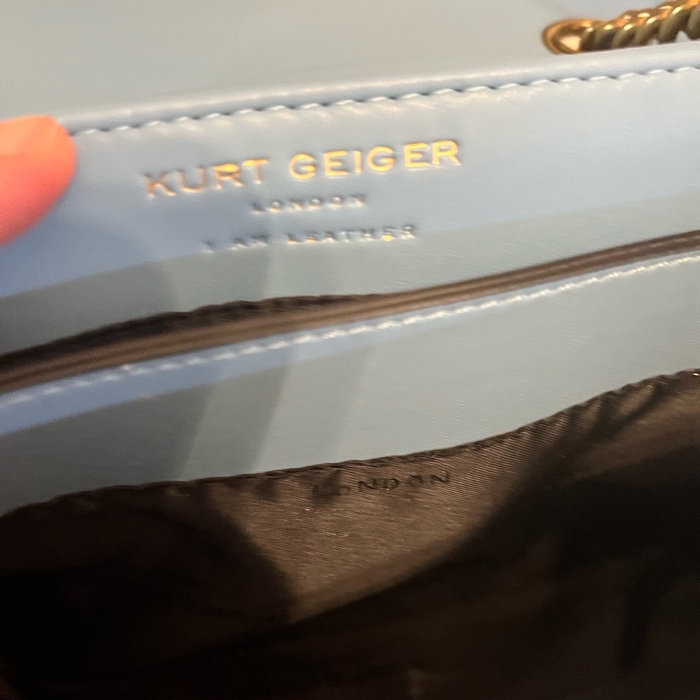 Kurt Geiger Light Blue Quilted Shoulder Bag - Picture 13 of 16